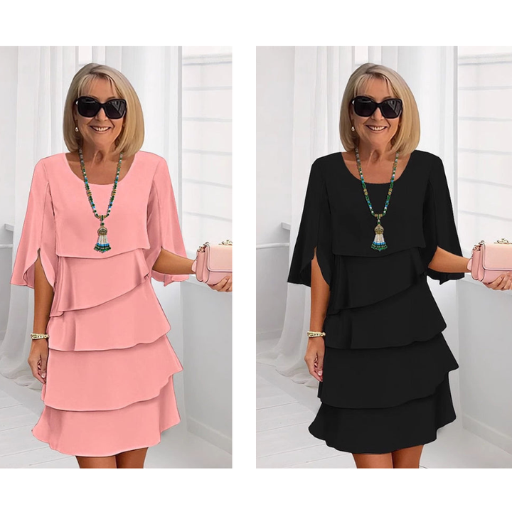 Chic Schichtkleid mit Puffärmeln für Frauen