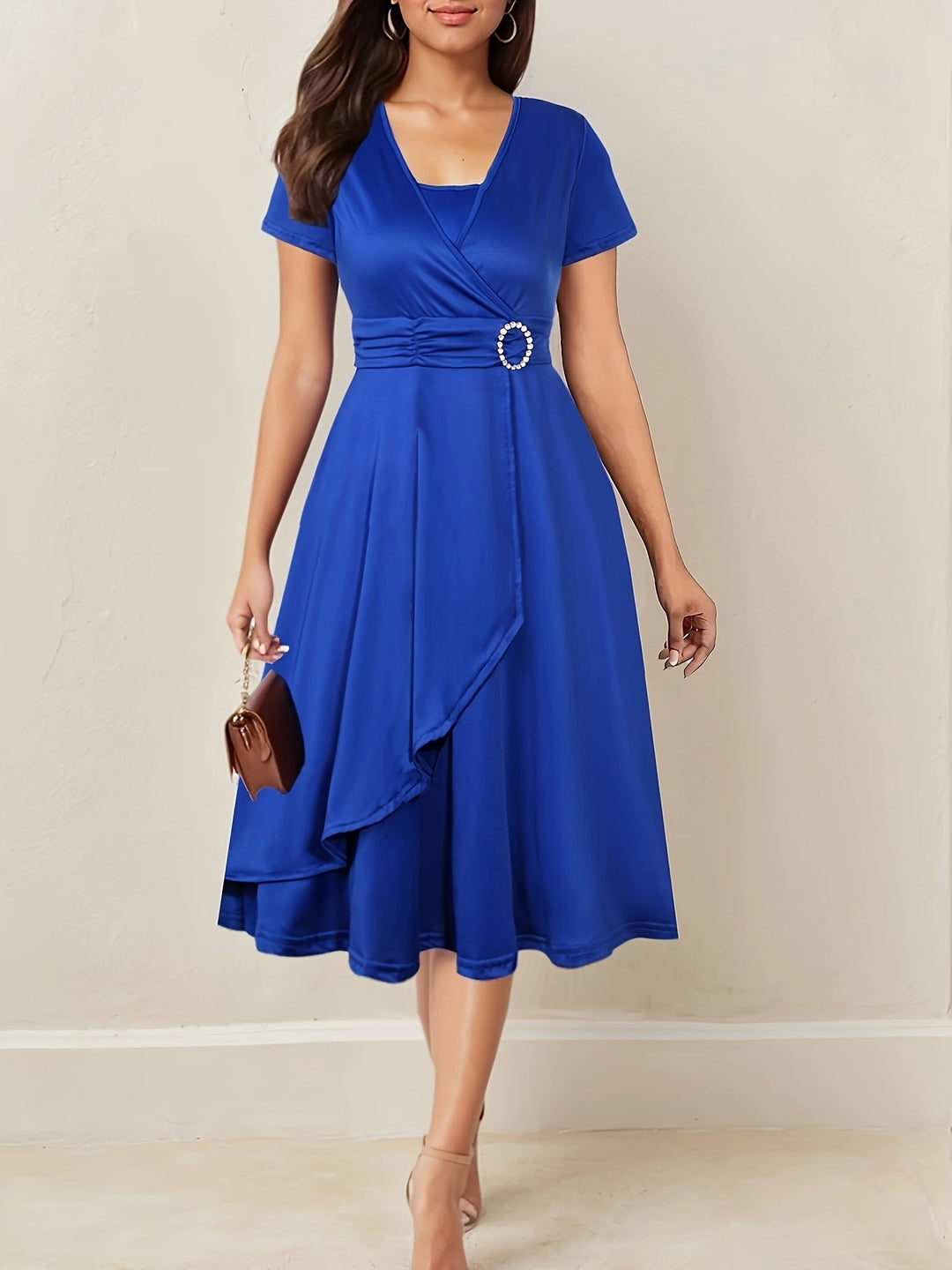 Hilda™ - Elegantes Abendkleid mit Strass-V-Ausschnitt