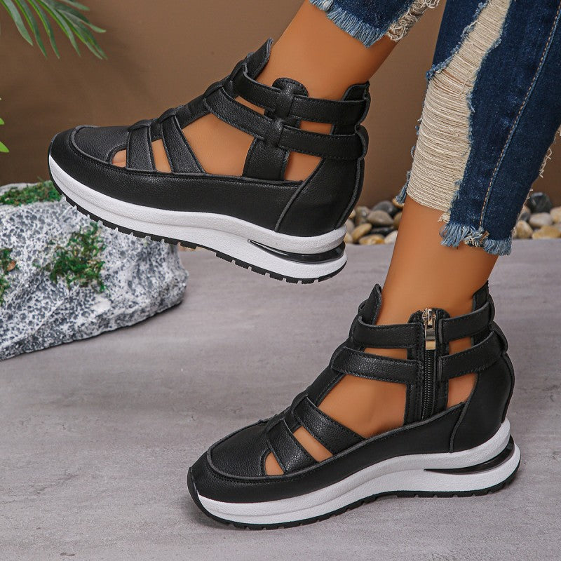 Leichte Keil-Sandalen mit seitlichem Reißverschluss für ultimativen Komfort