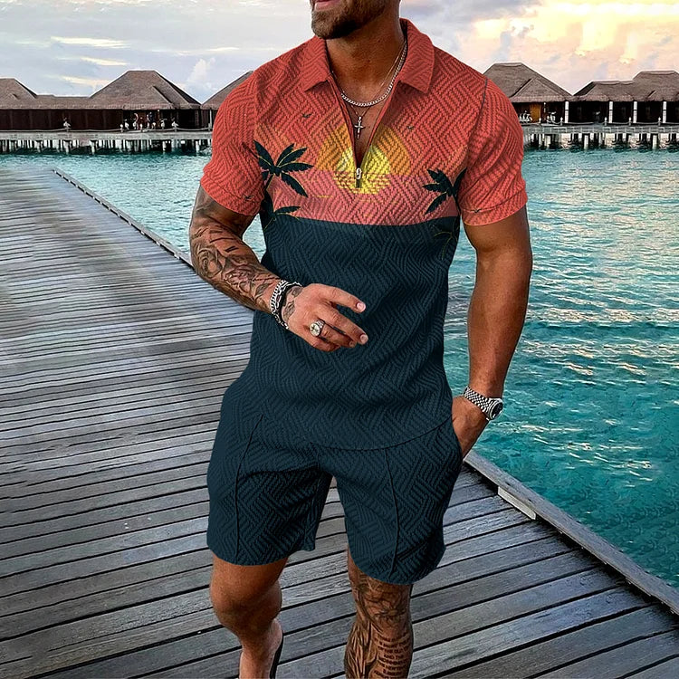 BEN | POLOSHIRT- & SHORTS-SET IM CABANA-STIL