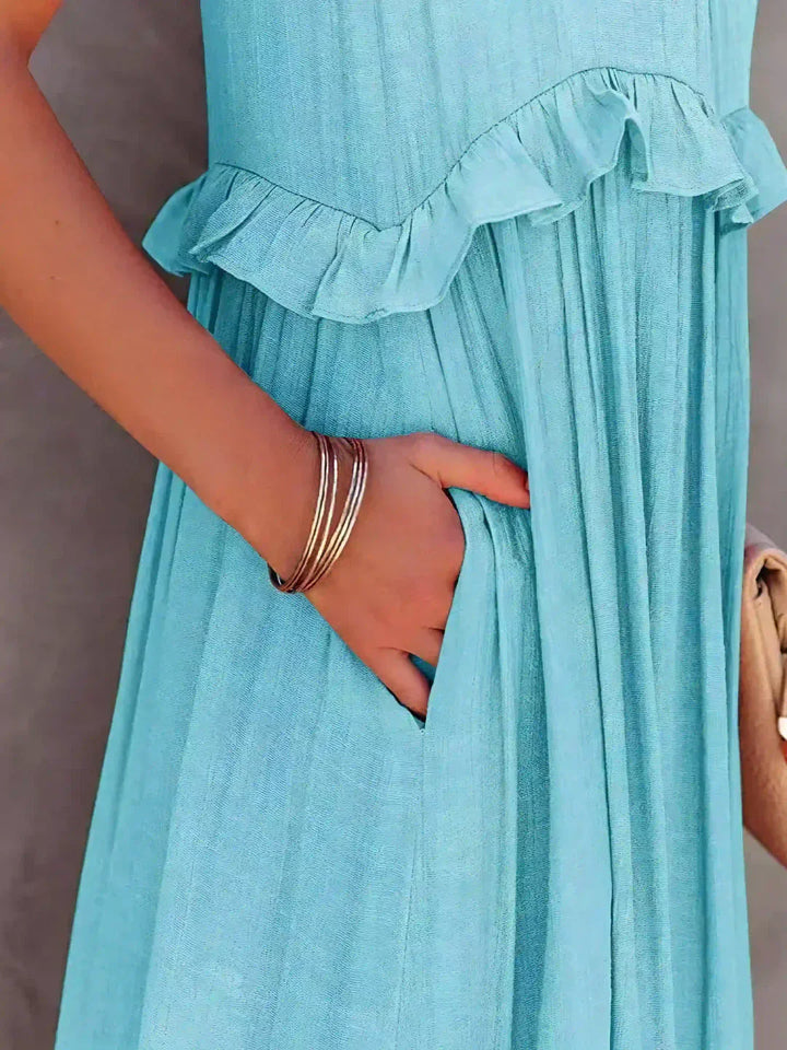 Emilia™ - Halter Ruffle Maxi Kleid