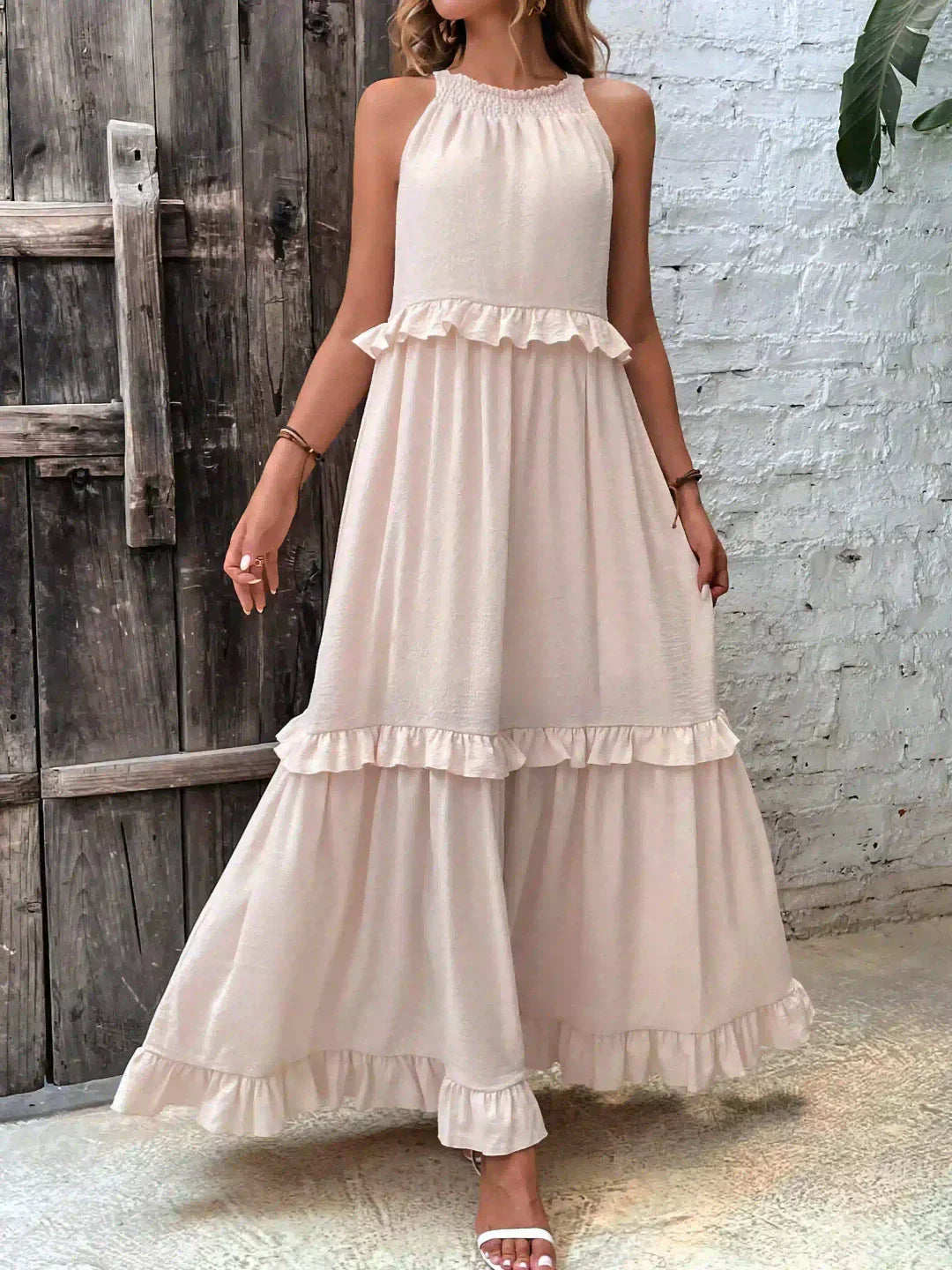 Emilia™ - Halter Ruffle Maxi Kleid