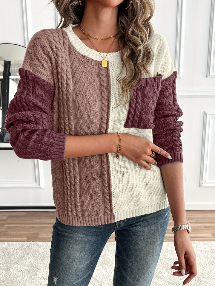 Delia | Pullover da donna con scollo rotondo e tasca