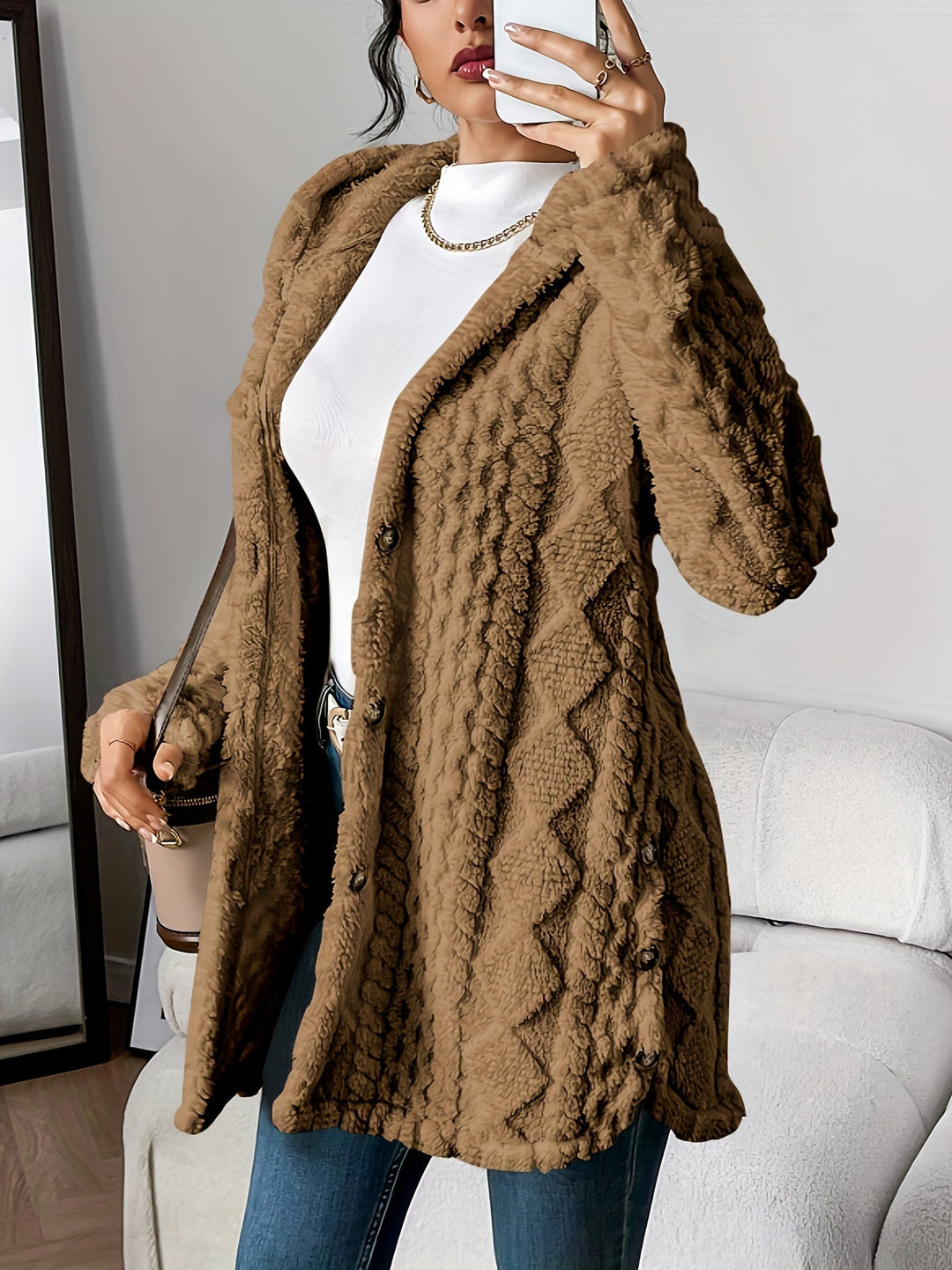 Chloe™ - Plüsch-Hoodie-Cardigan