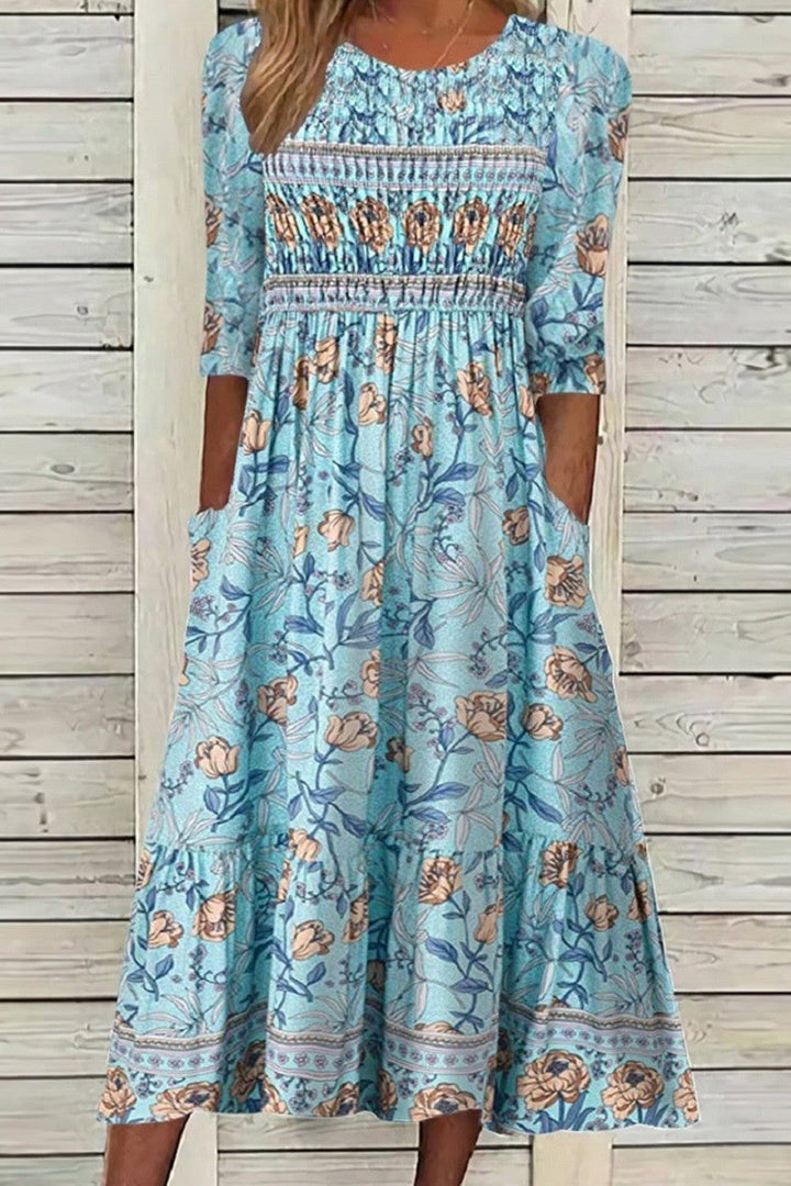 Darcie™ - Elegantes blumiges Kleid mit sanfter Bauchbedeckung