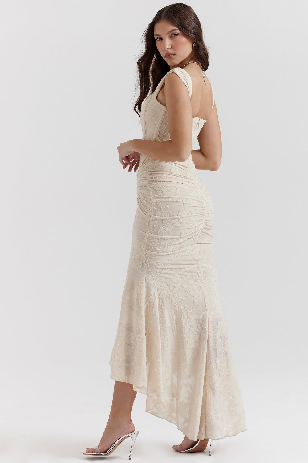 Boheme - Ärmelloses Raffung Bodycon Abendkleid