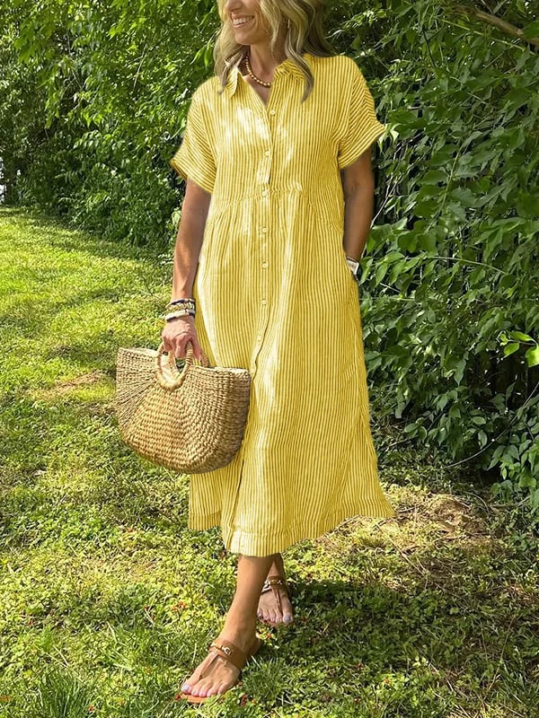Cassie - Elegantes gestreiftes Kleid