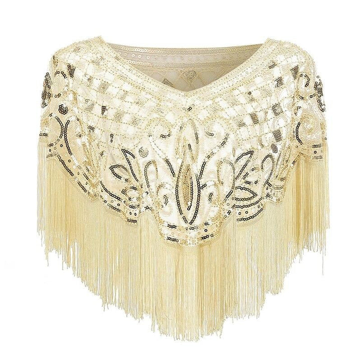 Schal im Gatsby-Stil mit Strass und Perlenketten