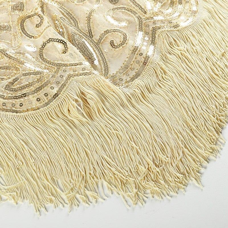 Schal im Gatsby-Stil mit Strass und Perlenketten