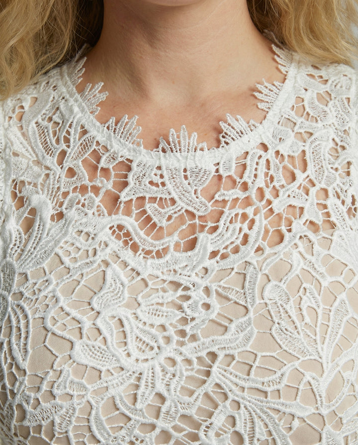 Damen Ärmelloses Maxikleid mit Spitzenoberteil