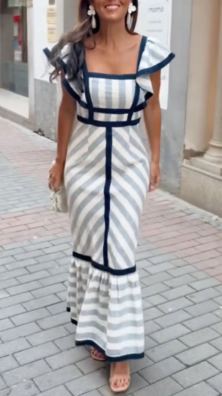 Dianne | Vintage-inspiriertes gestreiftes Maxikleid