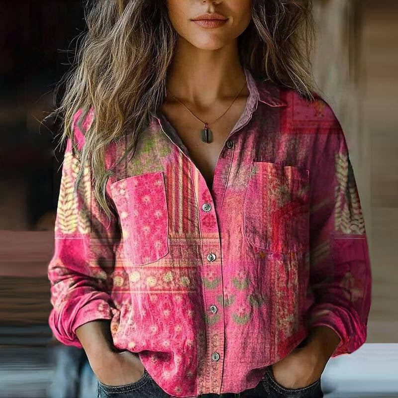 Lily™ - Bedrucktes Vintage-Bluse