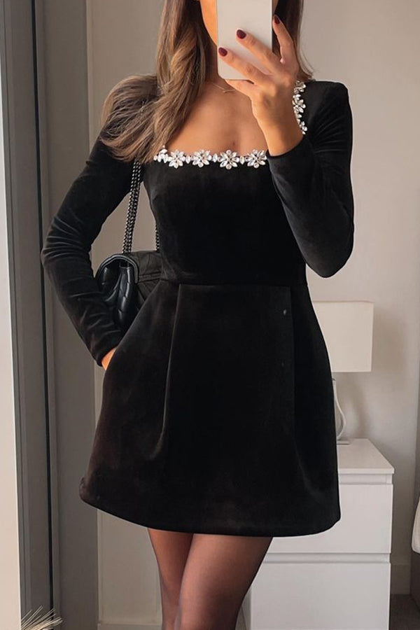 Barbara - Minikleid aus Samt