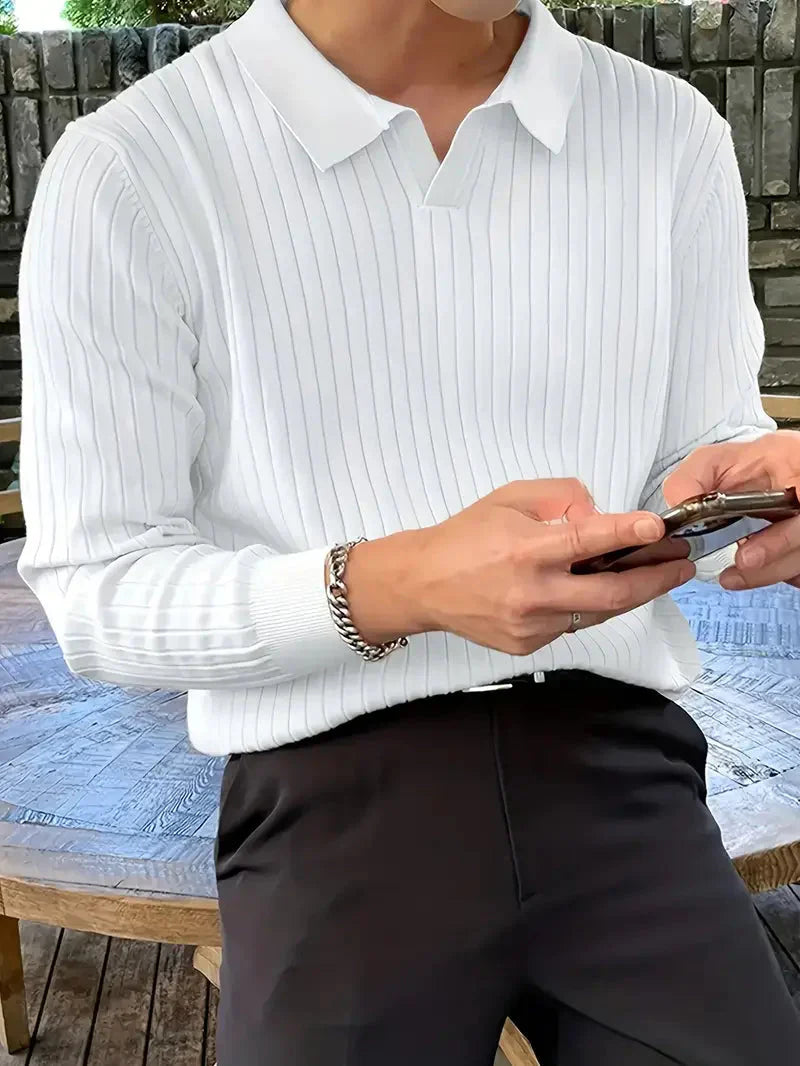 Brit & Boho™️ | Geripptes Strickpullover-Shirt