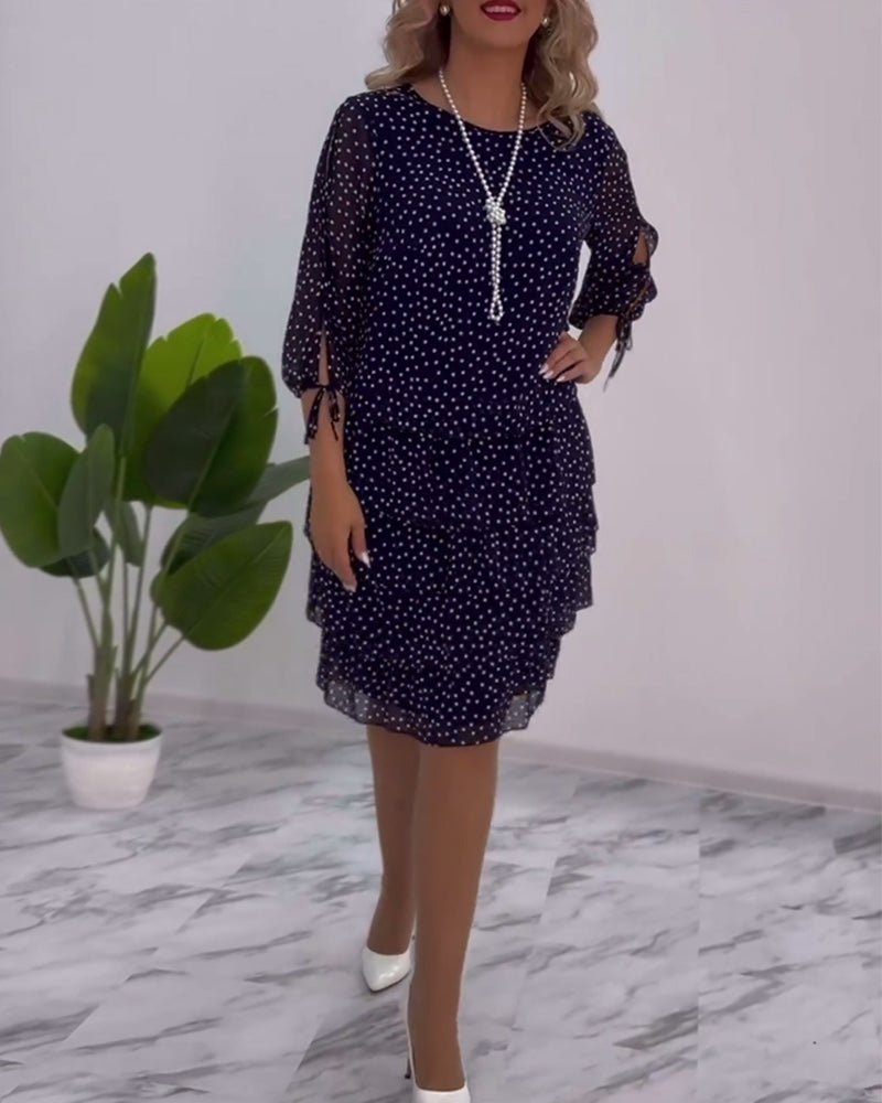 Tilly - Gepunktetes Schichtenkleid