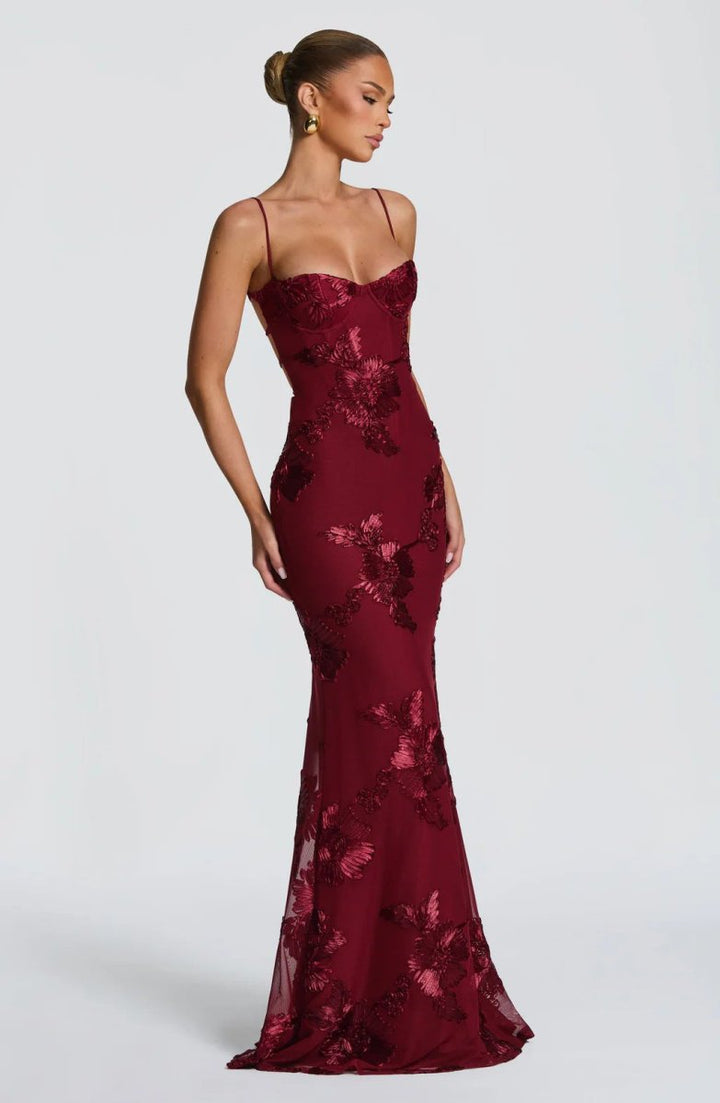 Damen Maxi Kleid mit Schnürung