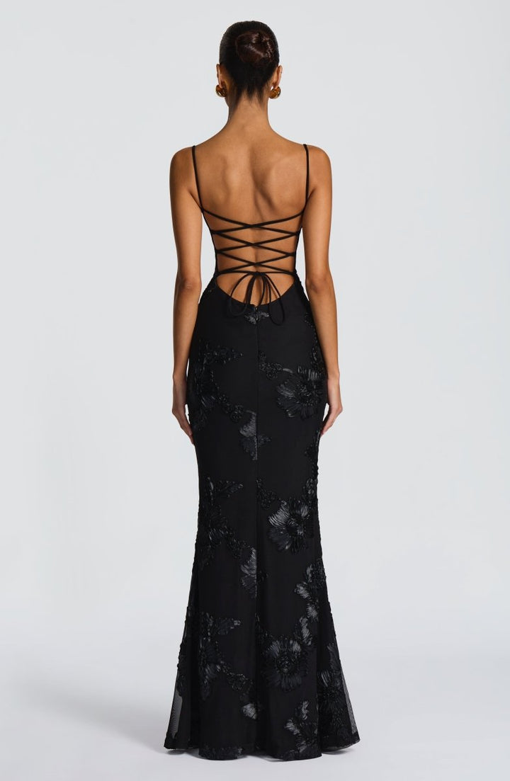 Damen Maxi Kleid mit Schnürung