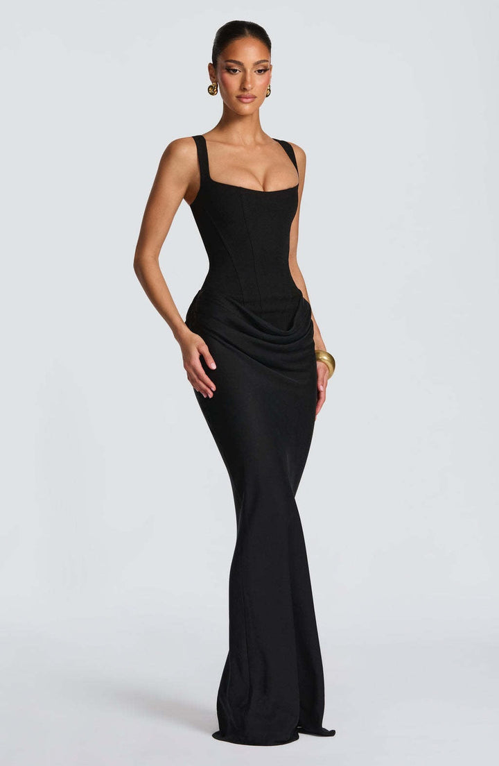 Damen Maxikleid mit quadratischem Ausschnitt und Ärmellos