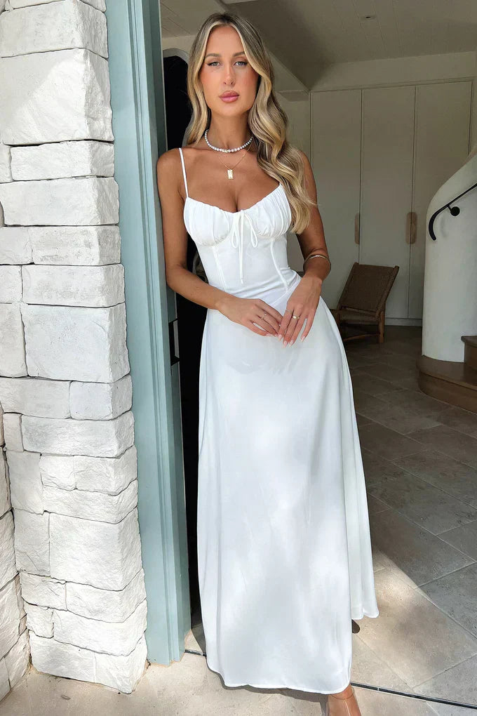 Damen Maxi-Kleid mit Kordelzug