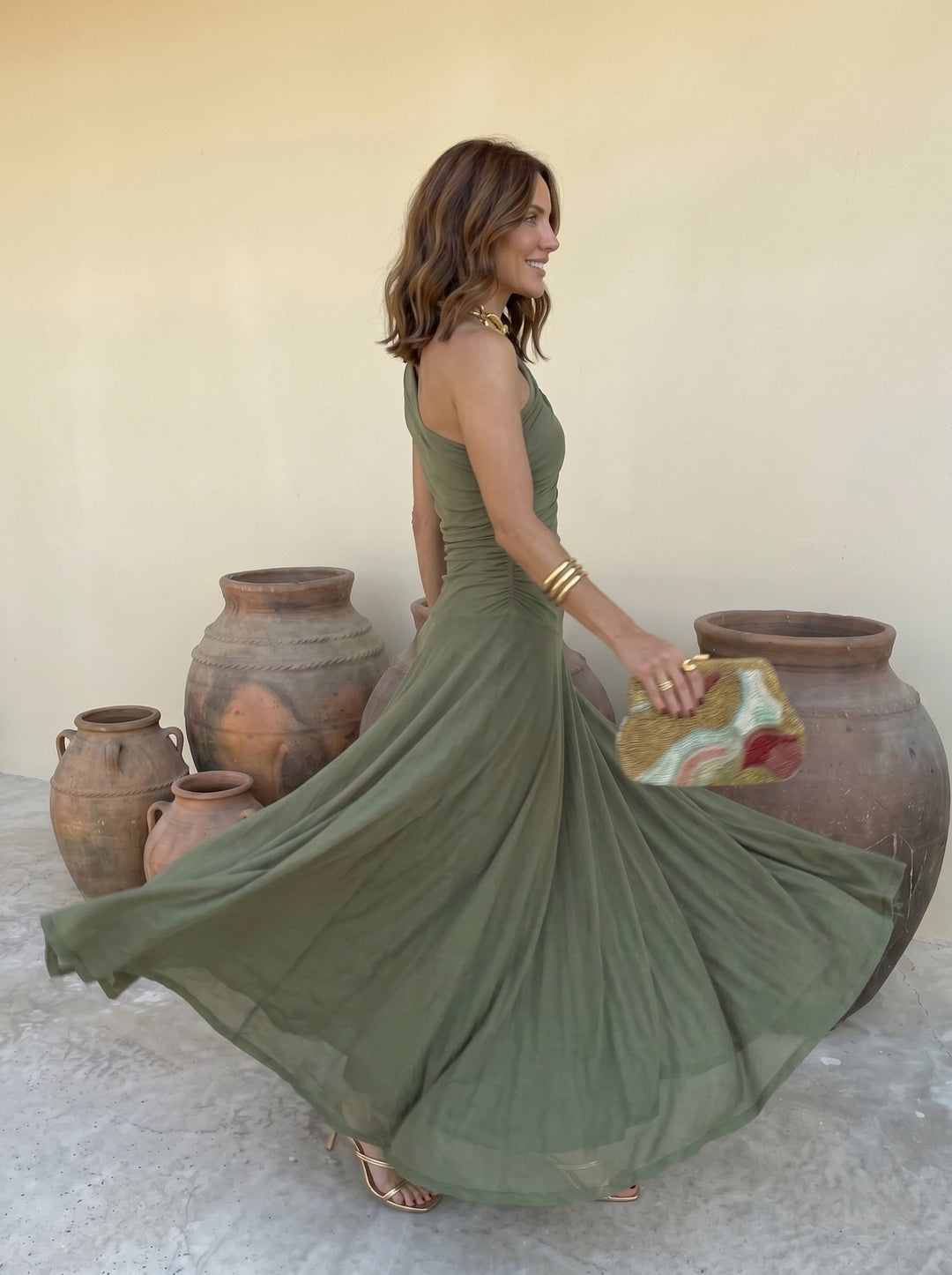 Toledo | Damen Off-Shoulder Maxikleid