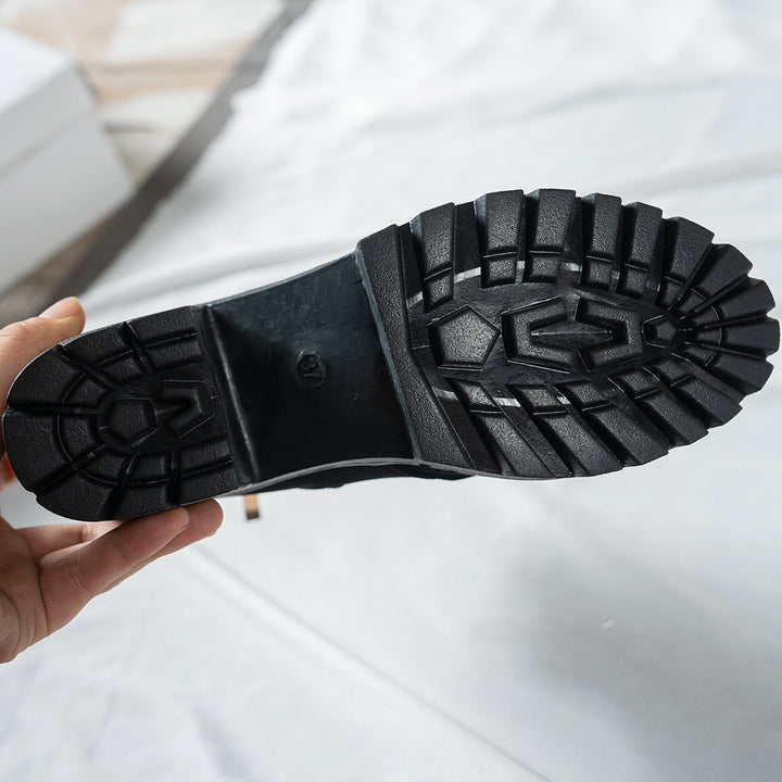 Darcy | Women's Lace-Up Ankle Boots with Block Heels and a Gold Heart Buckle