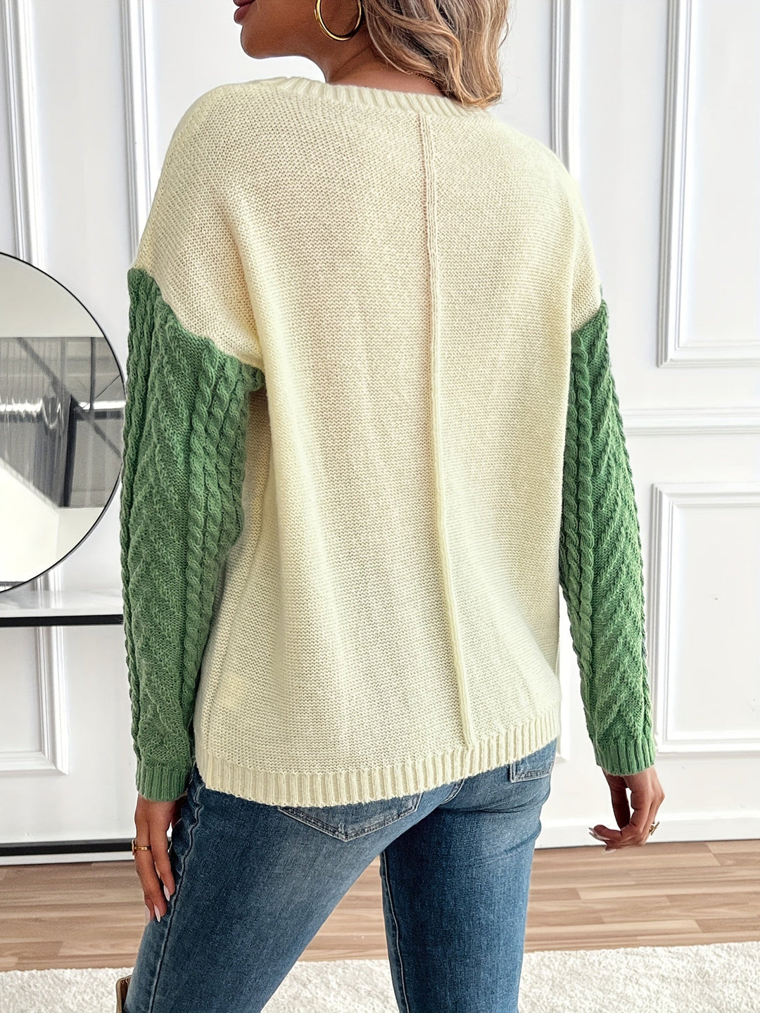 Delia | Pullover da donna con scollo rotondo e tasca