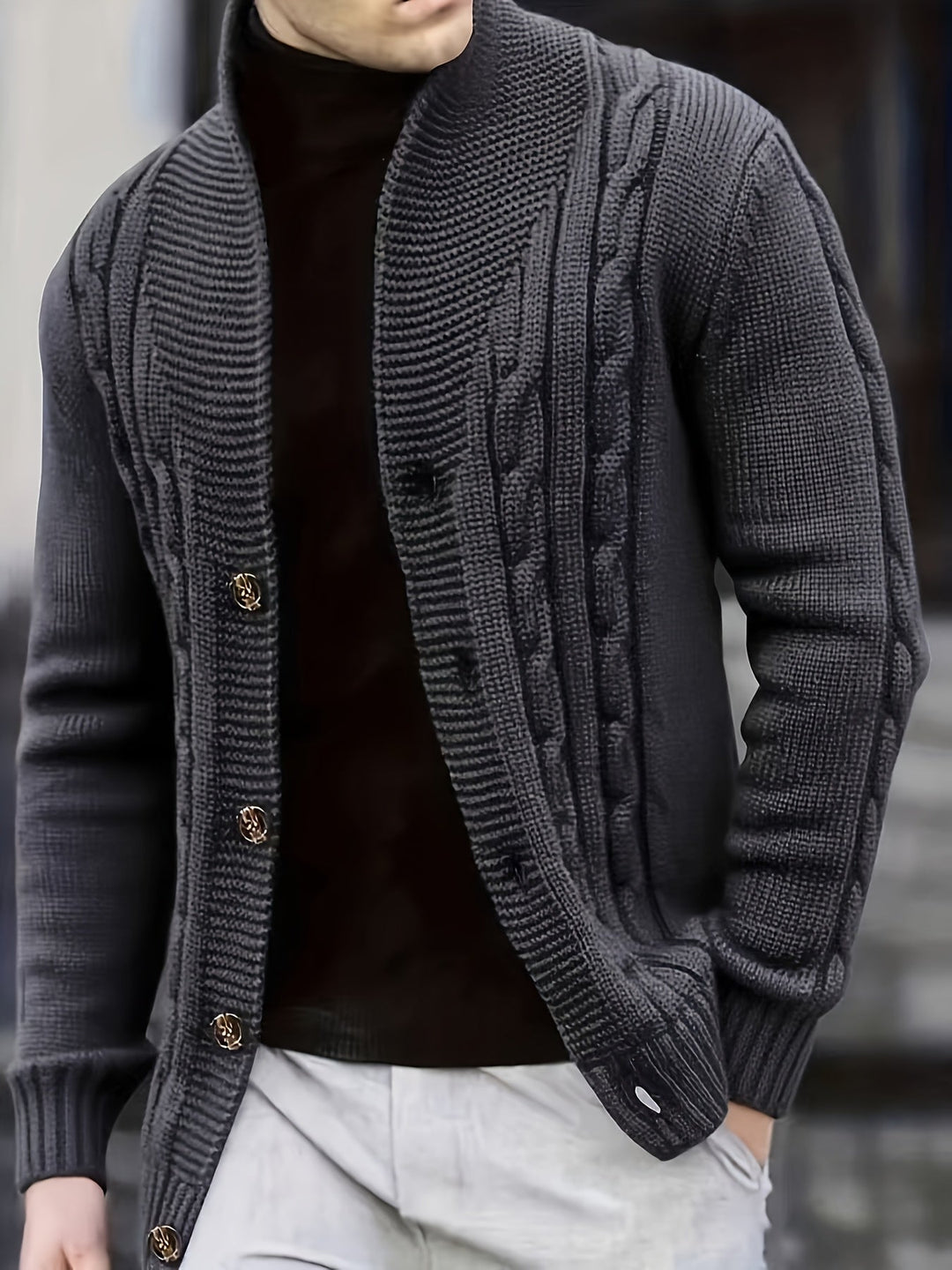 Donovan | Herren Langarm-Cardigan mit Knöpfen