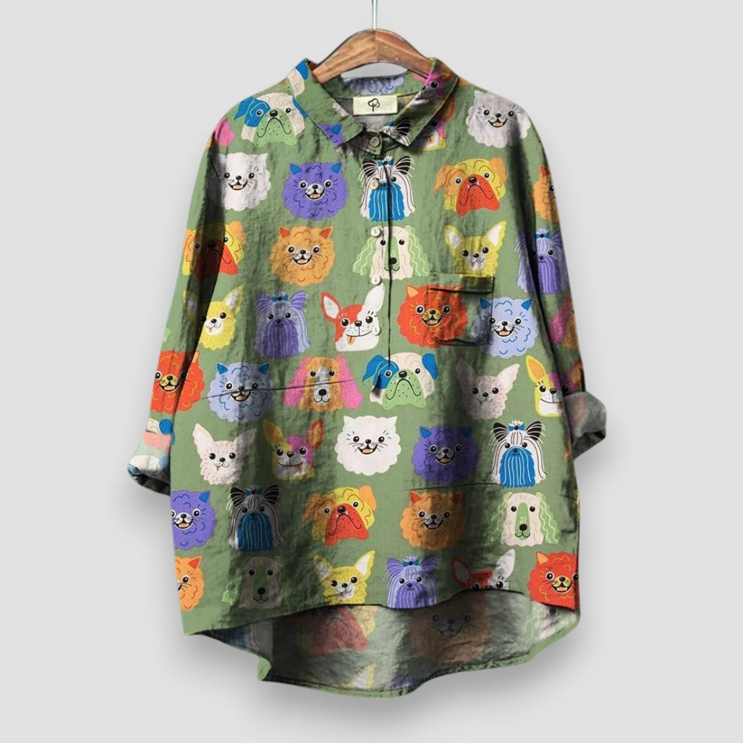 Geraldine™ | Damen-Shirt mit Hundedruck