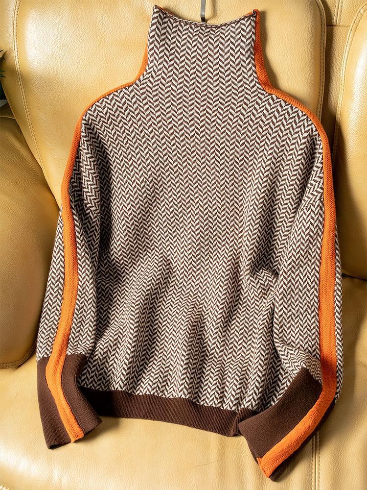 Clara – Gestreifter Rollkragenpullover