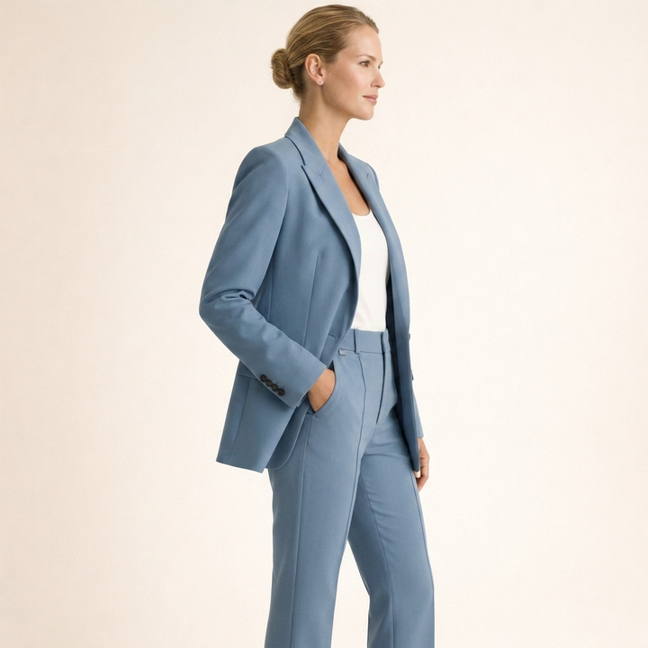 Lena | Γυναικείο κοστούμι με παντελόνι καμπάνα και κουμπιά