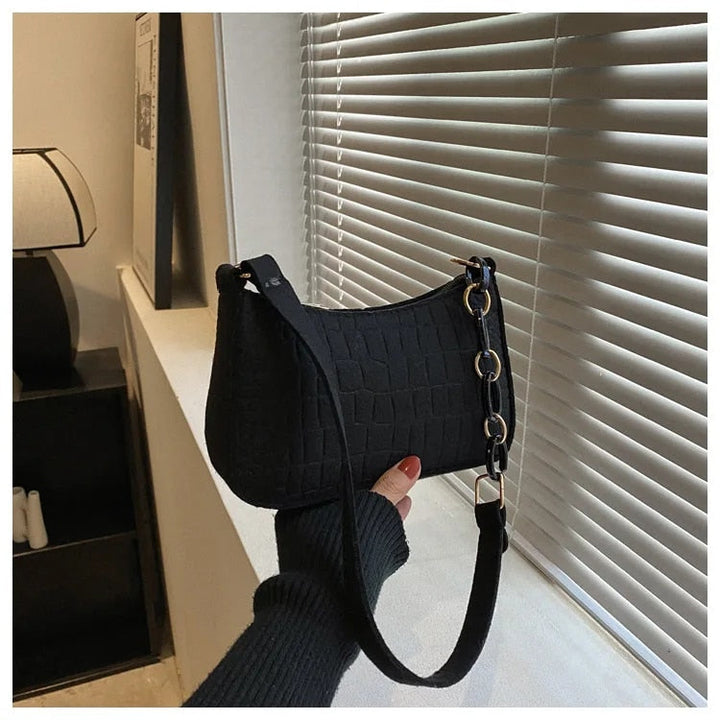 Magnella | Elegante Schultertasche im Krokodil-Präge-Design