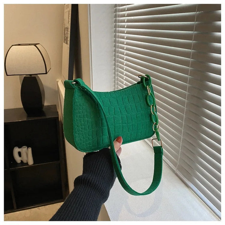 Magnella | Elegante Schultertasche im Krokodil-Präge-Design