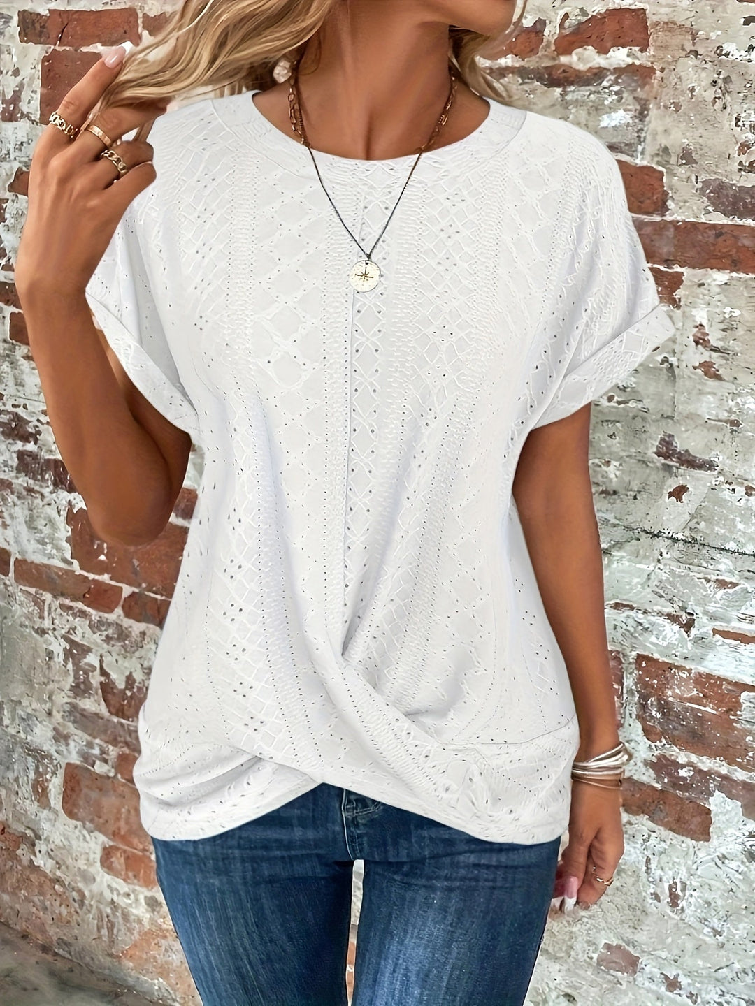 Carrie™ - Bequemes T-Shirt mit Twist-Saum