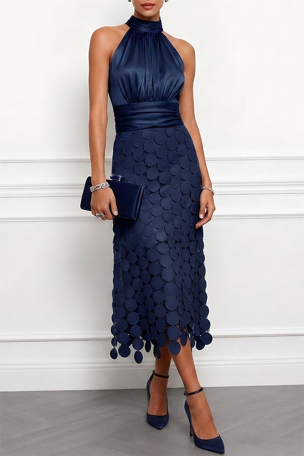 Céline | Damen Halter Midi Kleid