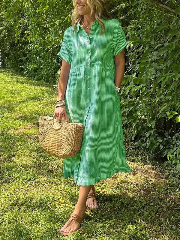 Cassie - Elegantes gestreiftes Kleid