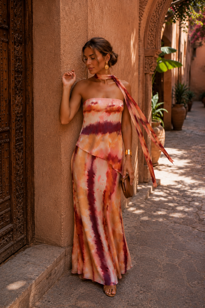 Damen Trägerloses Maxi-Kleid