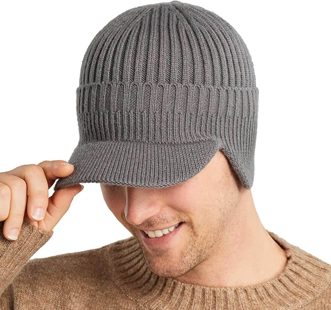 Herren Strickmütze mit Ohrenklappen