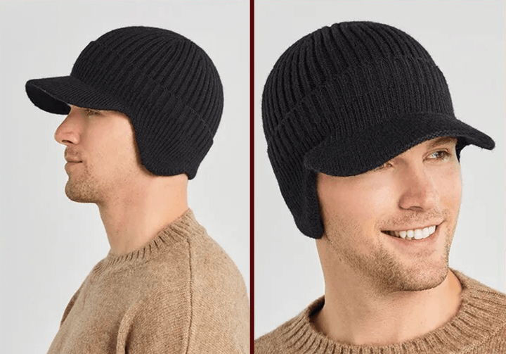 Herren Strickmütze mit Ohrenklappen