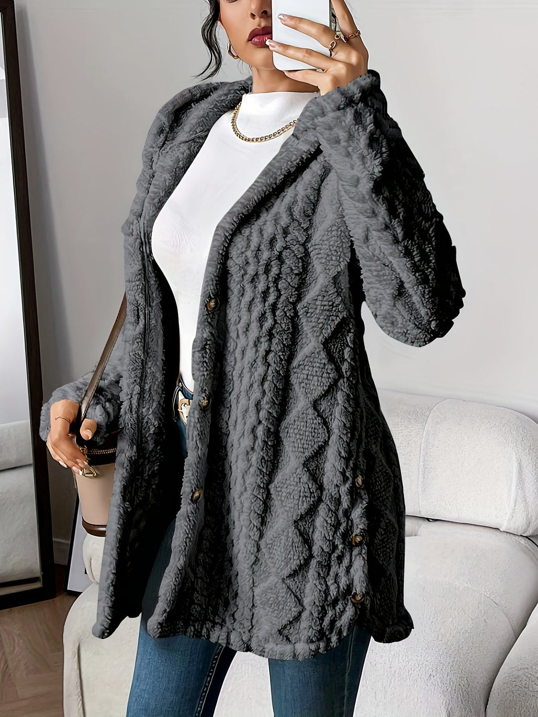 Chloe™ - Plüsch-Hoodie-Cardigan
