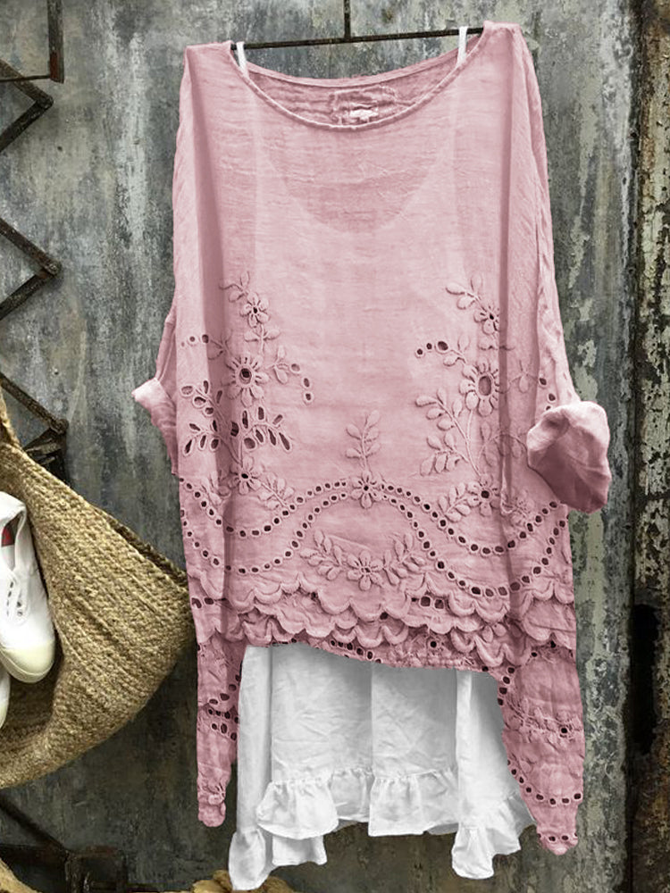 Rosmira™ - Bluse mit Doppel-Saum-Druck