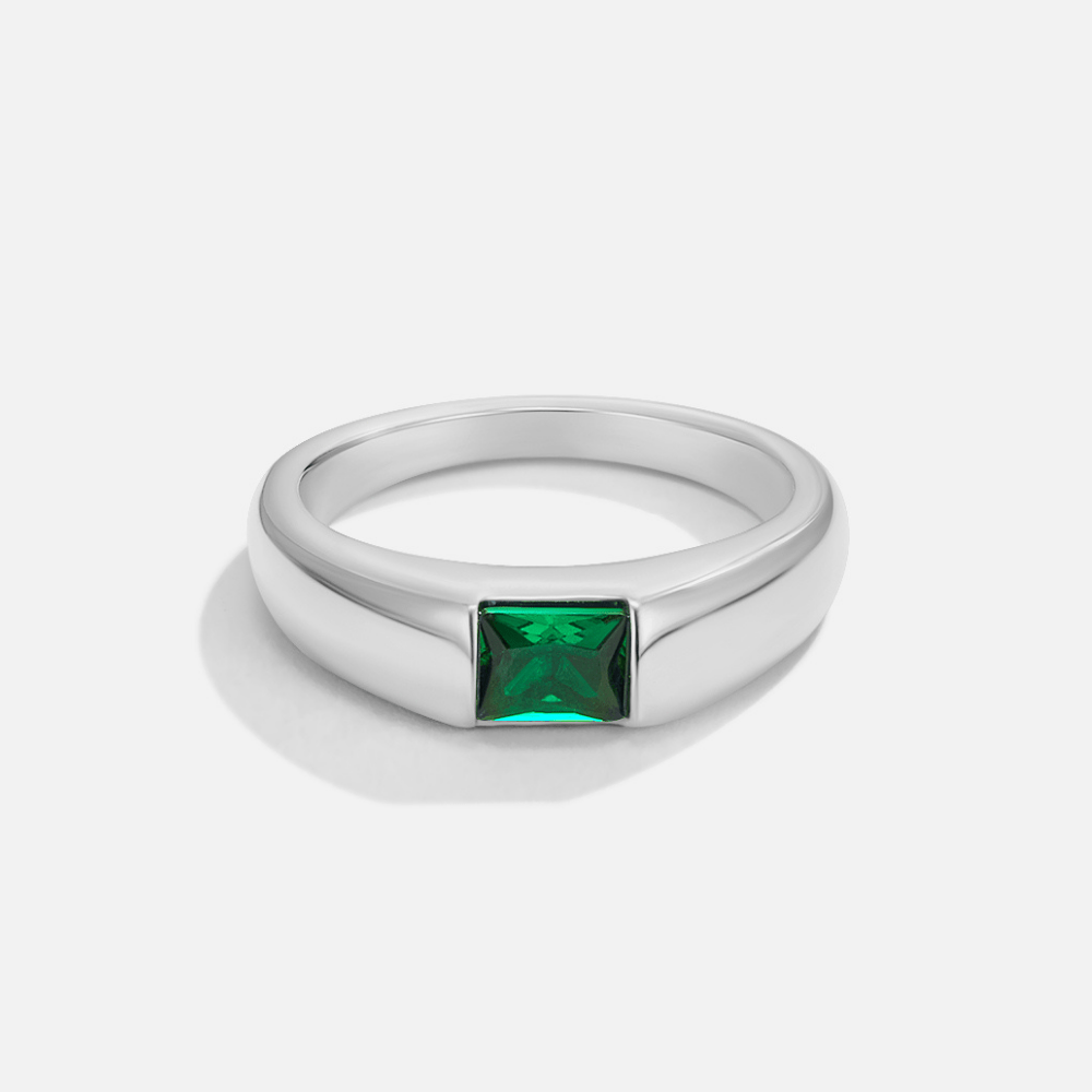 Silberring Ember & Smaragd