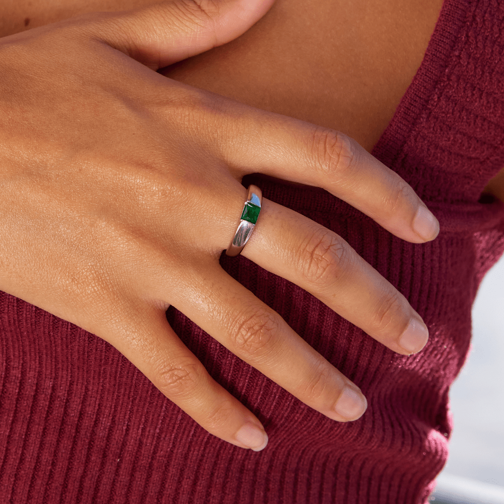 Silberring Ember & Smaragd