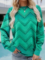 Sweat-shirt pour femme à col rond et manches longues
