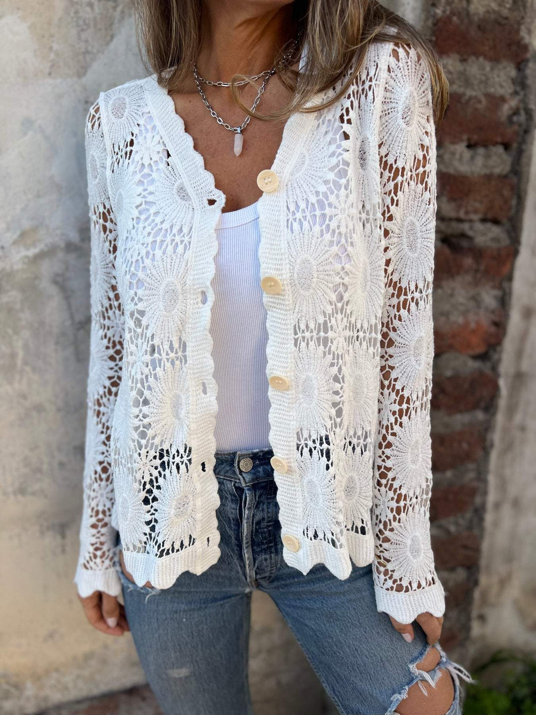 Nadia™ - Bequemer Spitzen-Cardigan