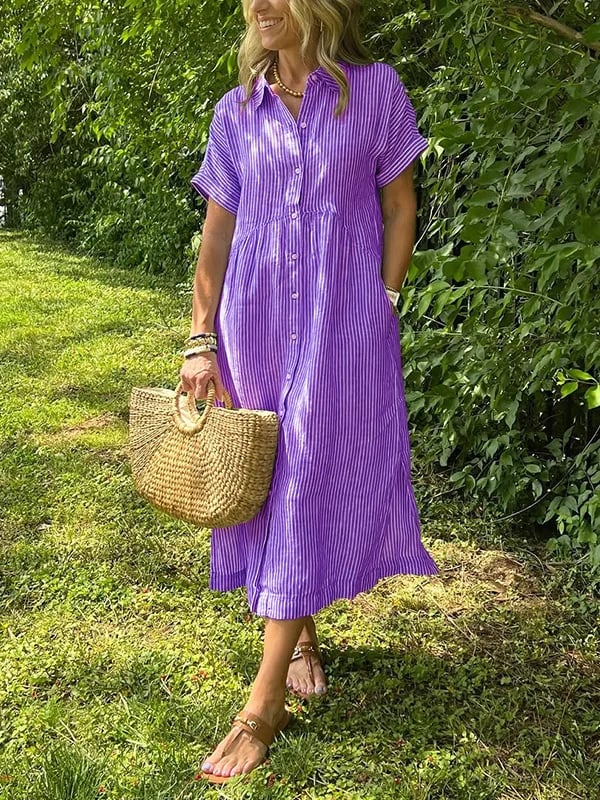 Cassie - Elegantes gestreiftes Kleid
