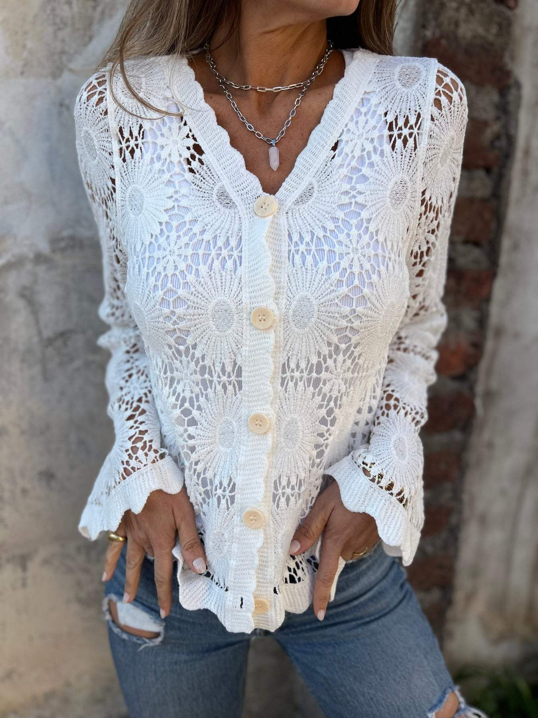 Nadia™ - Bequemer Spitzen-Cardigan