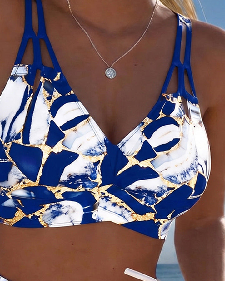 Luna | Damen V-Ausschnitt Träger-Bikini mit normaler Passform