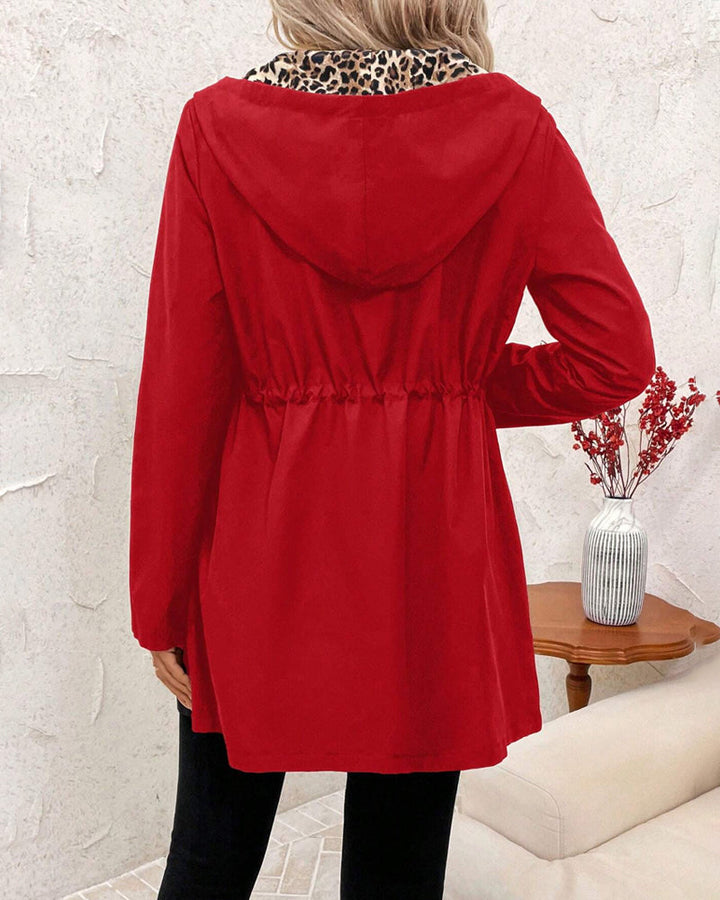 Leopardenmuster Wendbare Kapuzenjacke