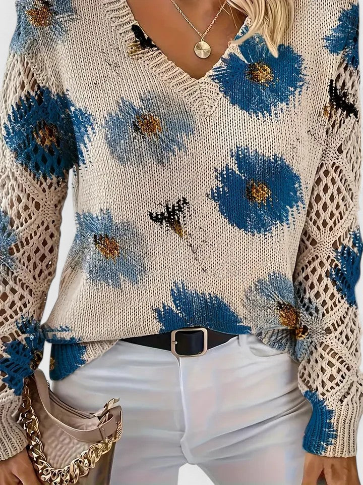 Noelle – Floral Strickpullover