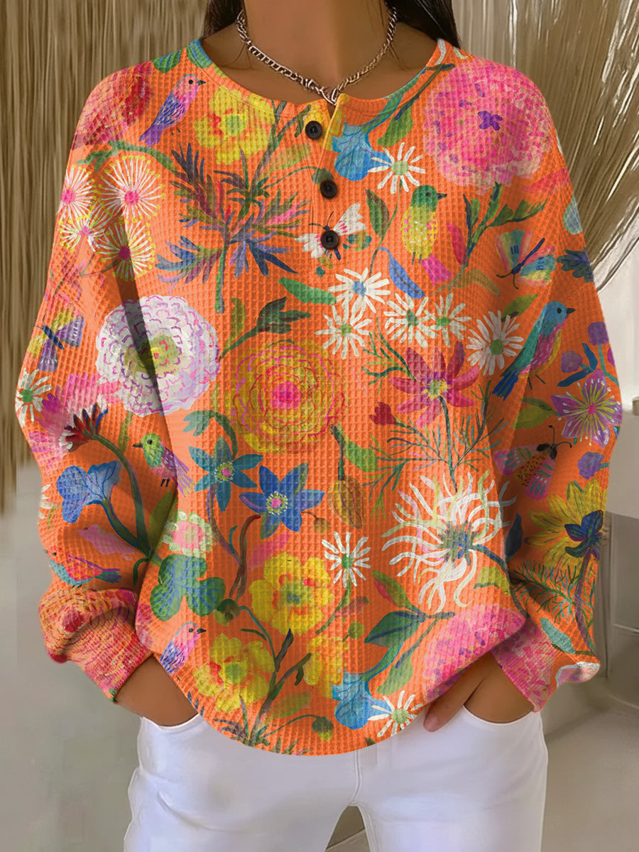 Freja | Pullover mit buntem Blumenmuster